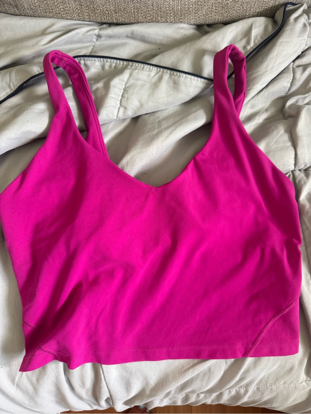 Lululemon Vibrant Fuchsia Crop Workout Shirt